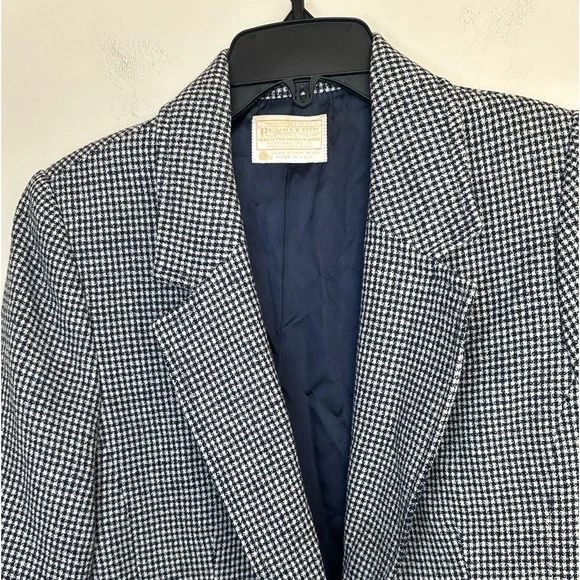 Classic Vintage Pendleton Houndstooth Blazer Size 14 (Runs Small) - Picture 11 of 14